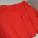 Women's Plus Size Midi Skater Skirt- Basic Versatile Stretchy Flared Casual High Waisted A-line Knee Length Skirt with Shorts Red, XL