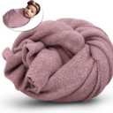 Newborn Posing Wrap Newborn Photography Props Soft Stretch Knit Blanket Handmade Wrap for Baby Boys Girls Photoshoot (Dirtypink)