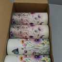 Layhit 12 Pcs Car Tissues Round Facial Tissues Boxes Vintage Floral Printed Travel Cylinder Cube Holder Bulk for Car Cup Holder(Flowers)