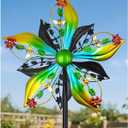 Wind Spinners Outdoor,Kinetic Wind Sculptures & Spinners, 57" Double-Side Metal Wind Spinner for Yard and Garden, Lawn Art Decorations Flower & Bee