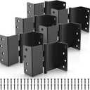 KOLET Offset Door Hinges, 4 Inches Expandable Door Hinges, 2 Inches Widen Doorway, 1/4" Radius Corner Ball Bearing Hinges, Smooth and Easy Installation, Matte Black, 6 Packs