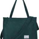 Valleycomfy Corduroy Tote Bag for Women Travel Crossbody Bag Purse Women Shoulder Bags Work Handbags Everyday Hobo Bag, L