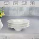 Soup Plates Ceramics Rimmed Plates Set of 4, 10.2 Oz With Wide Rim Salad Bowls for Soup, Dessert,Spaghetti, for Kitchen and Eating, Microwave Dishwasher Safe, 10.1 Inch