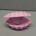 Shell Pearl Beach Themed Night Light, RGB 8 Colors Changing Mood Shell Pearl Lamps, Bedside LED Clamshell Portable Night Lights for Bar (Pink)