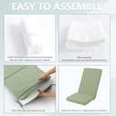 Adirondack Chair Cushions Set of 2 - Removable Covers, Water-Repellent & Fade-Resistant Faux Linen, Securing Straps, Non-Slip Bottom, Fit for Most Outdoor Adirondack & Rocking Chairs - Sage Green