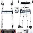 Narrow Walker Folding Upright Walker - with Removable Armrests, 450LBS Heavy Duty, Width & Height Adjustable Narrow Walkers for Seniors, Disabled, Bariatric