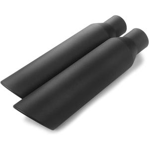 Exhaust Tip 2.5" Inlet to 4" Outlet 2PCS, A-KARCK Black Coated 17" Long Weld on Exhaust Tailpipe Tip Stainless Steel