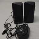 SOULION 2.0 Computer Speakers, USB Powered & 3.5 mm AUX Bluetooth Speakers for Desktop Monitor, LED Flame Lights & Easy-Control Pod, Gaming Speakers for Laptop Tablet Phone - Black