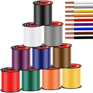 Gisafai 10 Pcs 18 Gauge Wire 100 ft Per Roll (1000 ft Total) Automotive Primary Wire Spools Copper Clad Aluminum Primary for 12v Automotive Harness Car Audio Video Wiring