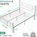 Novilla Full Size Bed Frame with Headboard and Footboard, 14 Inch Metal Platform Bed Frame with Under Bed Storage, No Box Spring Needed, Strong Metal Slats Support, White