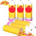Whaline 20Pcs Back to School Pencil Treat Boxes with Apples Shape Tags and Rope Pencil Candy Box Thanks Teacher Gift Bags Paper Gift Container for Birthday Party Graduation Back to School Party Dcor