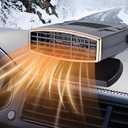 Portable Car Heater and Defroster, 12V Car Heater that Plugs into Cigarette Lighter, 200W Fast Heating Windshield Defroster Defogger, 360 Rotatable Car Heaters for Vehicle,RV,SUV(Black&Gold)