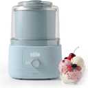 Martha Stewart Ice Cream Maker, 2 Quart Double-Insulated Freezer Bowl, Sorbet & Frozen Yogurt, Ready in 20 Minutes, Mix-Ins Chute, Easy to Clean, Sky Blue