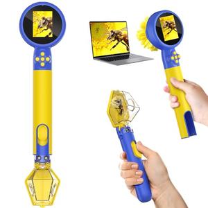 Microscope for Kids with Bug Catcher, 1080P HD Digital Handheld Portable Kids Microscope, 2 in 1 STEM Science Educational Learning Kit Christmas Birthday Gifts Toys for 3-15 Boys & Girls (Blue)