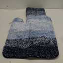 Arotive Microfiber Bathroom Rugs 2 Pieces, Bath Rug Size 24x16 and Toilet Rugs Size 20x20 in Blue, 2 Item Bundle