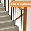 15 Pcs Wrought Iron Balusters,1/2" x 44" Straight Hollow Iron Baluster for Staircase Remodel, Matte Black Metal Railing