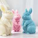 3D Rabbit Candle Silicone Molds Easter Bunny Resin Casting Mould for DIY Candle Making Polymer Clay Craft Plaster Home Decoration