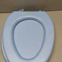 SHINEOFI Elongated Toilet Seat, Blue 18 Inch Padded Toilet Seat, Soft Foam Cushioning Cover Replacement for All Elongated Size Fixtures, Easy to Install Home Bathroom Decor