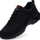 DYKHMILY Steel Toe Shoes for Men Women Steel Toe Sneakers Safety Shoe for Man Non Slip Work Shoes Lightweight Composite Toe Shoe Comfortable Size 6.5,Black