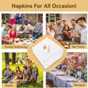 [400 Count - 5 x 5 Inch Folded] Fashion Cocktail Napkins, Dessert, Beverage Disposable Napkins, 3-Ply, Bulk White Napkins, Wedding, Bar, Restaurant or Party Napkins - 10x10 Inch Unfolded (Gold)