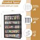 GYaozii 2Pack 40 Large Baseball Card Display Case Graded Sports Card Display Frame Trading Cards Wooden Wall Cabinet with UV Protection Acrylic, The overall dimension of the case is 24IN W x 31IN H x 2.75IN D, the height of each row is 6 IN.