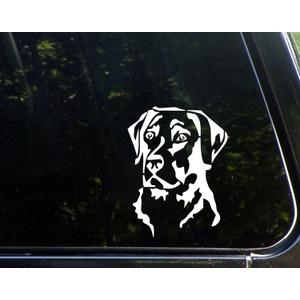 4"x3" Labrador Retriever Head Decal Window Sticker Car Dog Love Pet Lab Lover White
