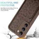 MOWIME Compatible with Samsung Galaxy S23 Plus Case with Card Holder, Cheetah Print Shockproof Soft TPU Protective Case Women Girls, Anti Scratch Wallet Case for Galaxy S23 Plus 6.6 Inch, Brown
