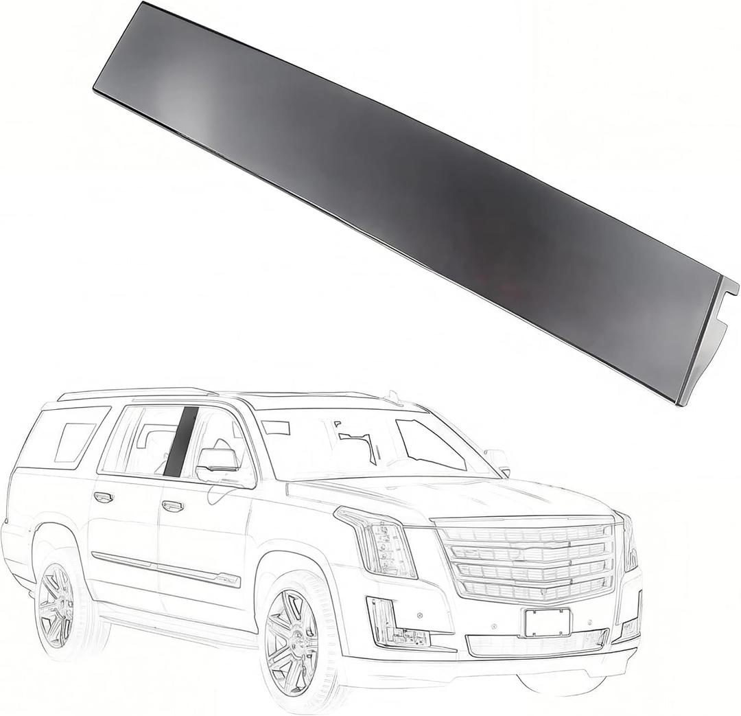 B-Pillar Door Trim Molding 926-242 Right Passenger Side, Gloss Black | Compatible with Chevy Tahoe Suburban GMC Yukon Cadillac Escalade 2015-2020, Exterior Applique Replacement, Replaces 84263145
