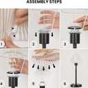 Bedside Table Lamp Set of 2: Dimmable Nightstand Bedside Lamps with USB A and C Ports, Modern Metal and Pleated Fabric Shade Black Desk Lamp for Bedroom Living Room Home Office Reading