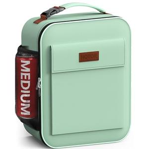 HOTOR Lunch Bag for Men & Women - Large Capacity Insulated Lunch Bag with Mutiple Pockets, Wear-Resistant Cooler Lunch Box for Office, Picnic, Green, 7L, 9.06" x 4.33" x 10.63"