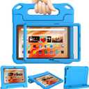 Fire HD 10 & Fire HD 10 Plus Tablet Case for Kids (13th/11th Generation, 2023/2021 Release), DJ&RPPQ Lightweight Shockproof Case Built-in Screen Protector with Handle Stand, Not fit iPad Samsung- Blue