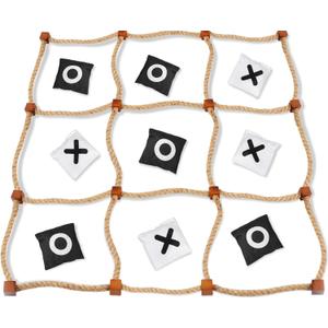 Giant Tic Tac Toe Outdoor Games, 4ft x 4ft Bean Bag Toss Outdoor for Kids, Giant Yard for Adults, Jumbo Large Wooden Tic Tac Toss, Backyard Lawn Camping Game