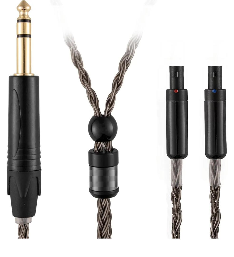 6.35mm Stereo Cable Compatible with Sennheiser HD800s, HD800, HD820s, HD820, HD8XX, Dharma D1000 Headphone 16 Core Replacement Upgrade (with 6.35mm Stereo, 2Meters 6.5Ft)