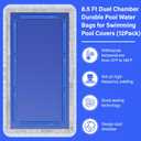 8.5 Ft Pool Water Bags 0.8mm Double Layer Hot Melt Process Water Tubes Thickened (27 Gauge) Dual Chamber Pool Cover Weights,Heavy Duty PVC Water Weight Bag,12 Pieces,Blue, 8.5 FT - 12 Pack