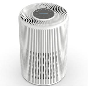 Air Purifiers for Home, FRESHDEW Air Purifier Up to 1300ft for Smoke Pet Dander Odors with Fragrance Sponge,H13 True HEPA Air Purifier Cleaner with 360 Air Inlet,Sleep Mode for Bedroom (White)