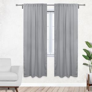 2 Polyester Curtain Gray 80"x40"