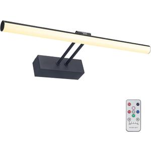 Picture Light, 16" AA Battery Picture Light,Full Metal Picture Frame Light,Wireless Picture Lights with Remote for Wall Display, Photo,Library Black