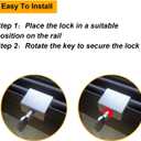 15 Sets Sliding Window Locks Bulk Aluminum Metal Security Door Locks Adjustable with Keys for Safety, Silver