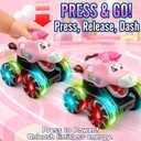3 Pack Unicorn Monster Trucks Toy Cars For Toddlers 1-3, Press And Go Light Up Cars with LED Wheels & Chomping Mouth, Truck Toys For Kids Girls Boys, Car Toys for 1 2 3 4 Year Old Girl Birthday Gifts
