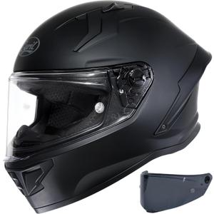 CYRIL Full Face Motorcycle Helmet DOT Approved, Street Bike Racing Helmet | Includes quick release clear and tinted visors, optimized aerodynamic vent system with washable lining for adults