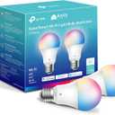 Kasa Smart Light Bulbs, Full Color Changing Dimmable Smart WiFi Bulbs Compatible with Alexa and Google Home, A19, 60 W 800 Lumens,2.4Ghz only, No Hub Required, 2-Pack (KL125P2), Multicolor (800 Lumens, 2-Pack)