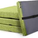 4PCS Linen Soft Foam Seat Cushion | 15x14x2 Inches Bar Stool Cushions Square | Thickened Recliner Cushion | Chair Cushion with Removable Cover (Green)