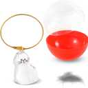 2 x Cat Hair Keychain Set - Pet Fur Keepsake with Plastic Storage Ball (Doubles as Cat Toy) (red)