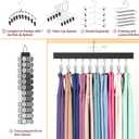 Legging Organizer for Closet, Pants Hangers with Clips Holds 20 Leggings, Jeans, Hats, Shorts, Socks, 360 Rotating Space Saving Hanging Lightweight Garment Hanger Storage 2Pcs
