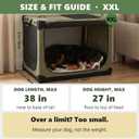 42 x 31 x 31 Inch Collapsible Soft Dog Crate for Dogs Up to 90 lbs, Portable Travel Pet Kennel with 4 Zip Doors, Foldable Indoor Outdoor Crate with Mat, Carry Bag, Green