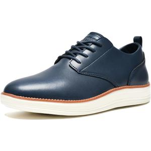 Men's Casual Dress Shoes Plain Toe Derby Oxford Sneakers (5.5, Blue)