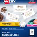 Avery Clean Edge Printable Business Cards with Sure Feed Technology, 2" x 3.5", White, 400 Blank Cards for Laser Printers (5877)