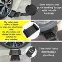 Tire Jack Tool with Roller Plate Heavy-Duty Steel Construction, Easy Tire Alignment & Removal, Compact & Lightweight, Ideal for Car Repairs, Garages & Workshops (EXP 11/28/35)
