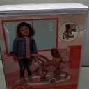 Convertible Combo Baby Doll Stroller for 3 Year Old Girls & Up | Play Toy Baby Stroller for Dolls, Folding Adjustable Bassinet Carriage Buggy with Storage Basket (Beige Butterfly)