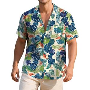 Hawaiian Shirt for Men Short Sleeve Button Down Summer Beach Casual Shirts Tropical Aloha Shirt Men Relaxed Fit (Brown, XL)